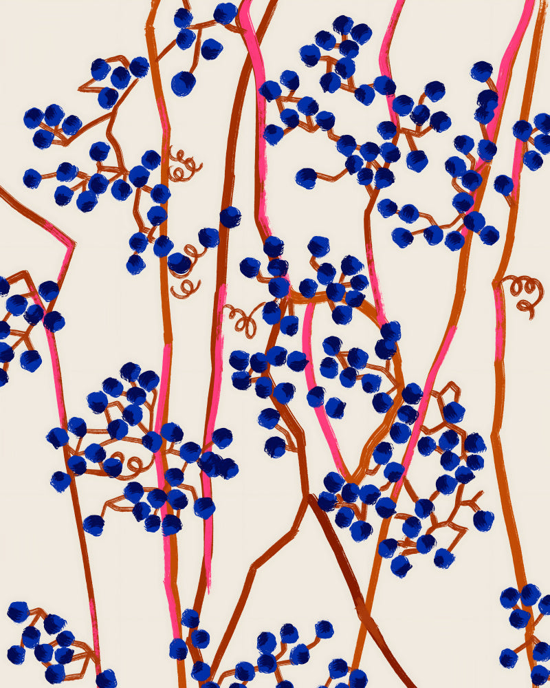 Abstract Blue Berries | Poster