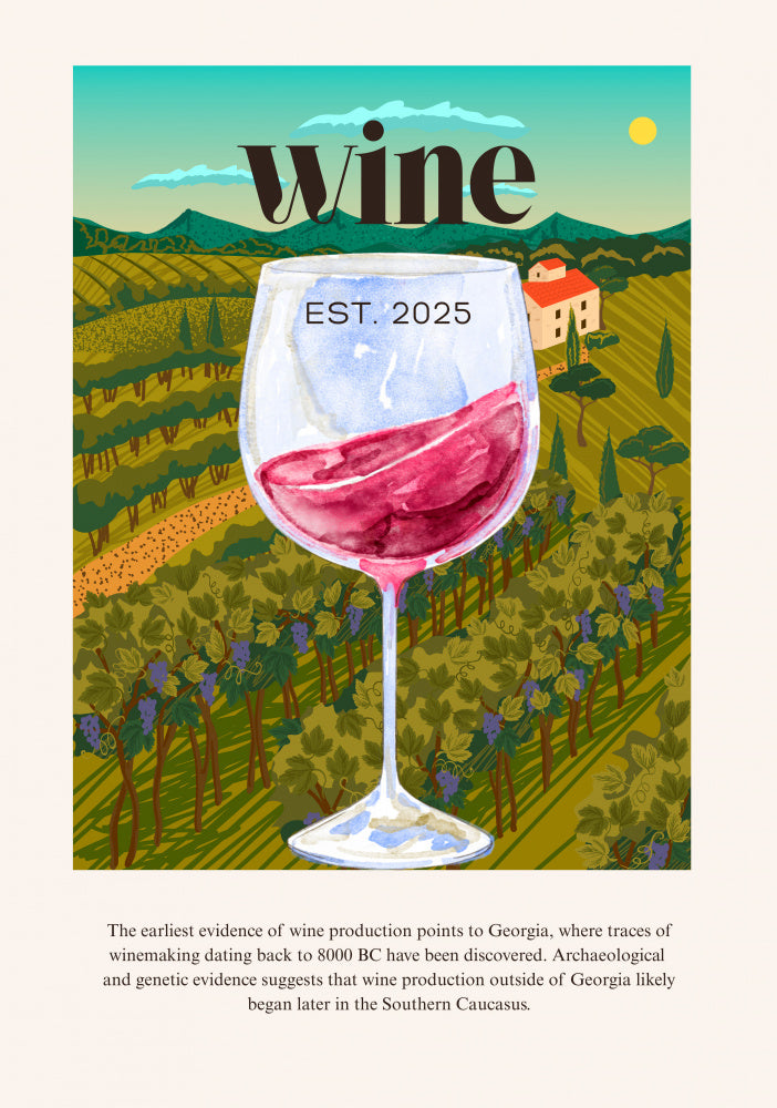 Vineyard Wine Glass | Poster