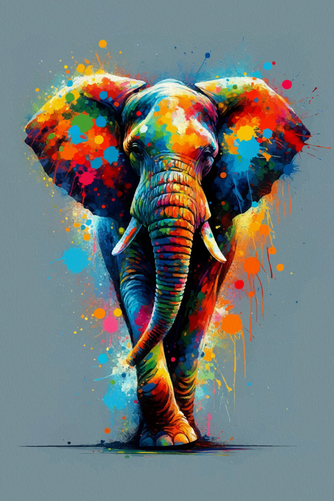 Vibrant Splatter Elephant | Canvas