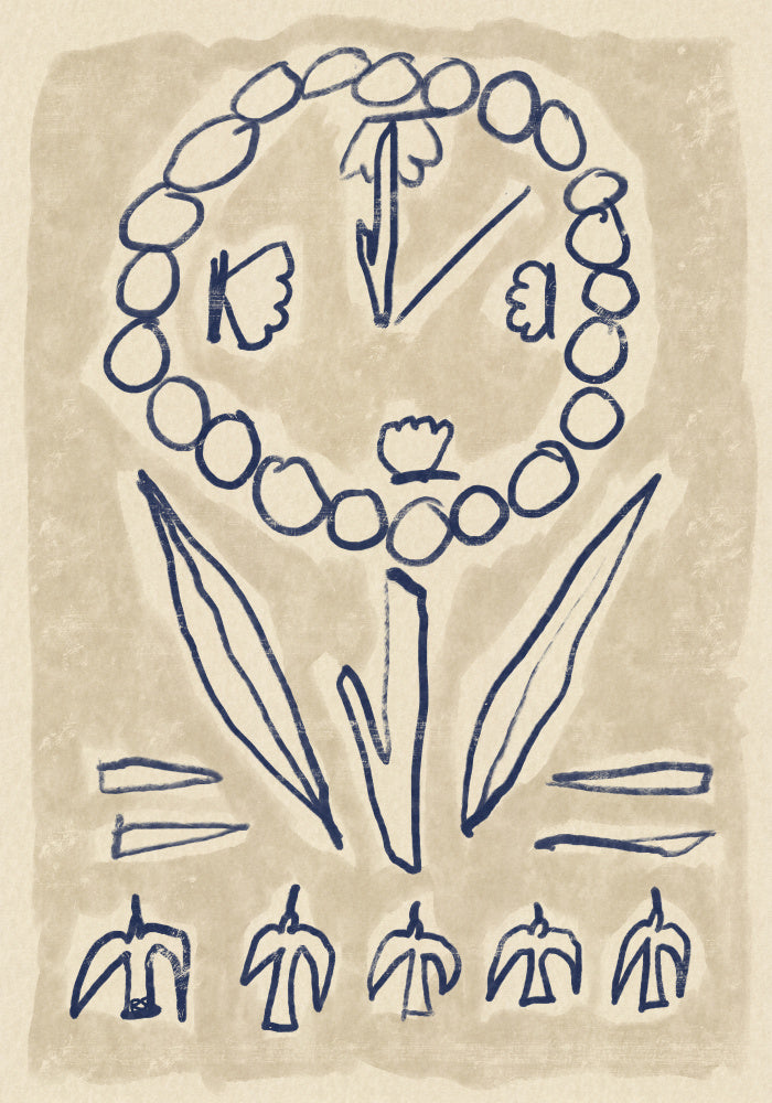 Folk Art Flower Symbols | Canvas