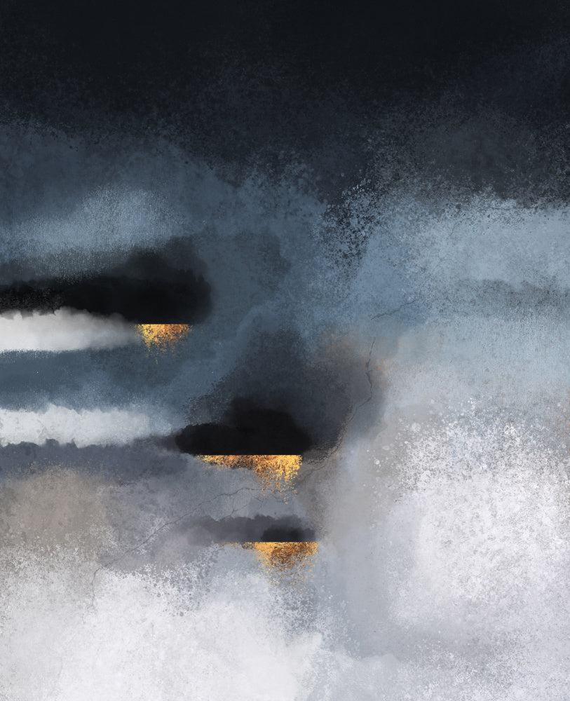 Golden Storm Abstract | Canvas