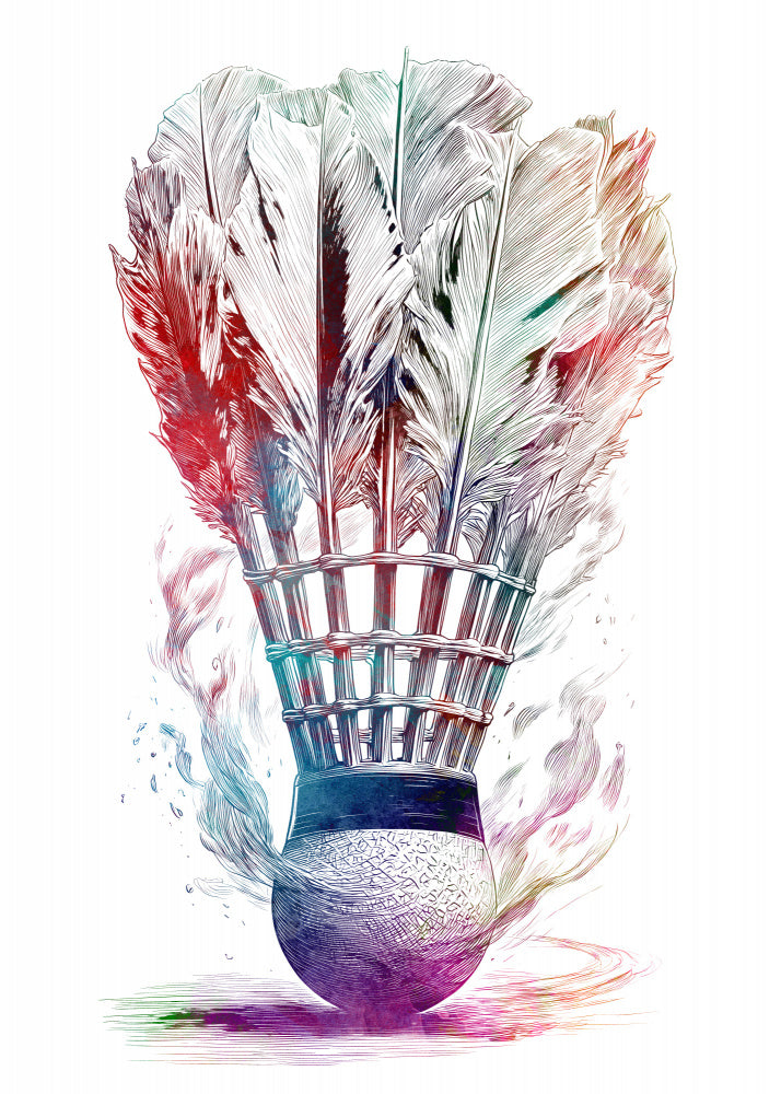 Colorful Badminton Shuttlecock | Canvas