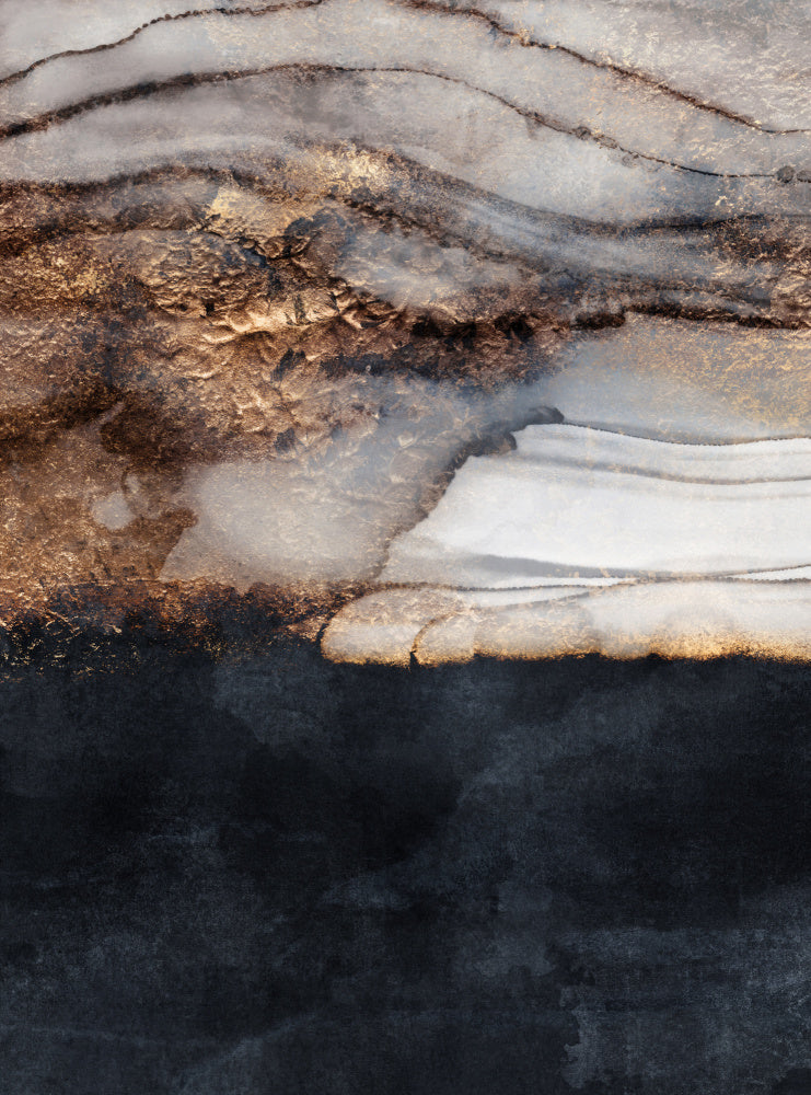 Golden Fluid Abstract | Canvas