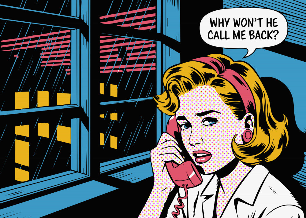 Worried Woman On Phone | Poster