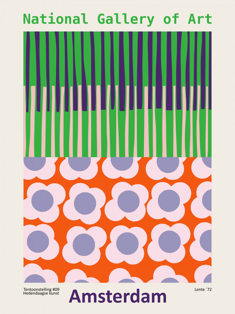 Retro Floral Stripes | Canvas