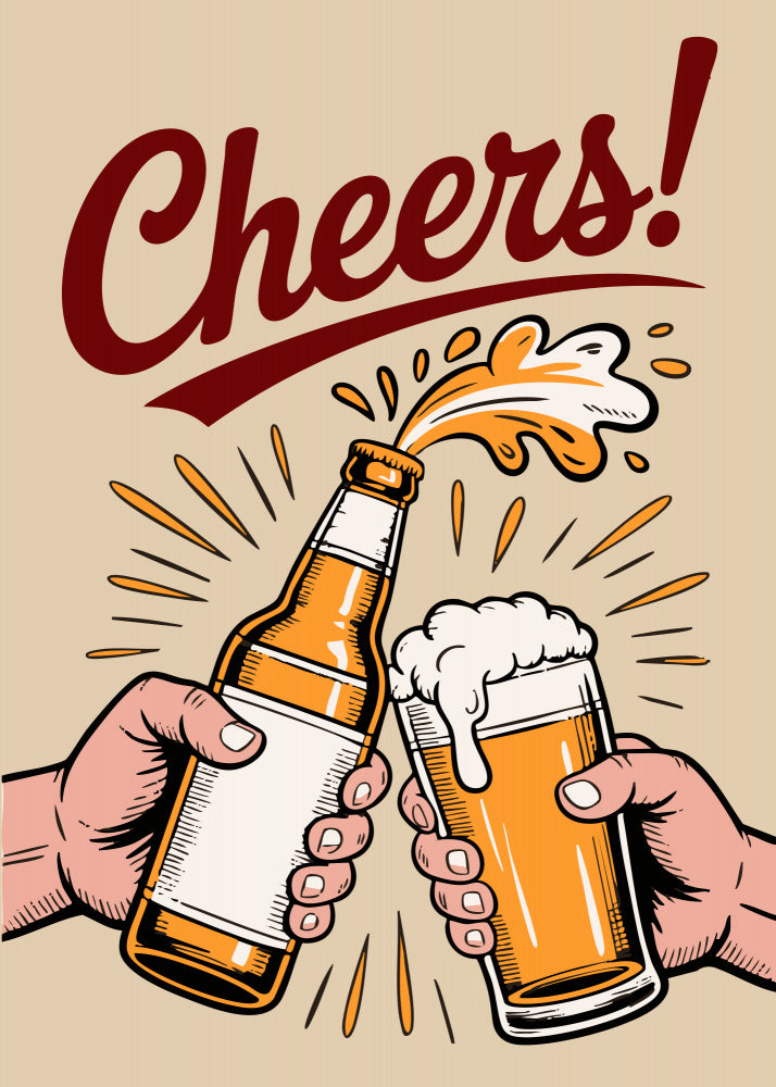 Golden Beer Cheers | Canvas