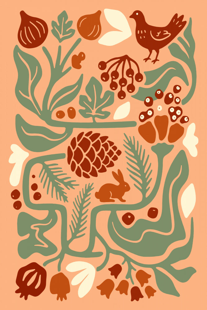 Forest Friends Autumn Bounty | Canvas