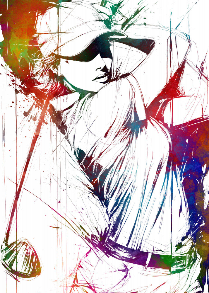 Colorful Golf Swing | Canvas