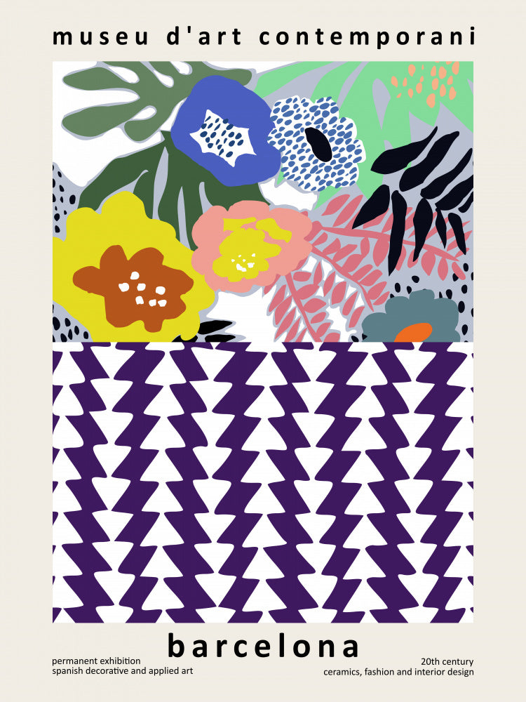 Abstract Floral Pattern Barcelona | Canvas