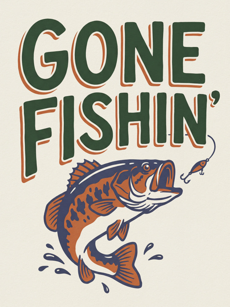 Gone Fishin Bass | Canvas