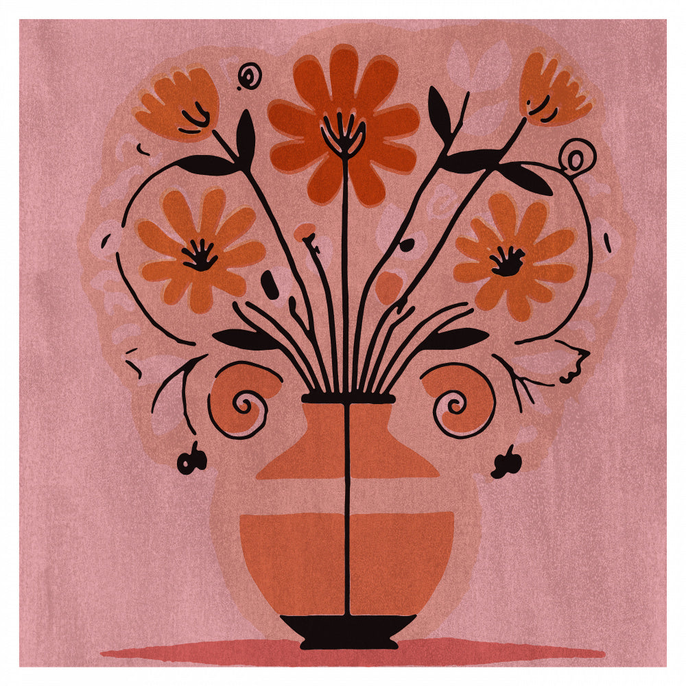 Vibrant Folk Art Bouquet | Poster