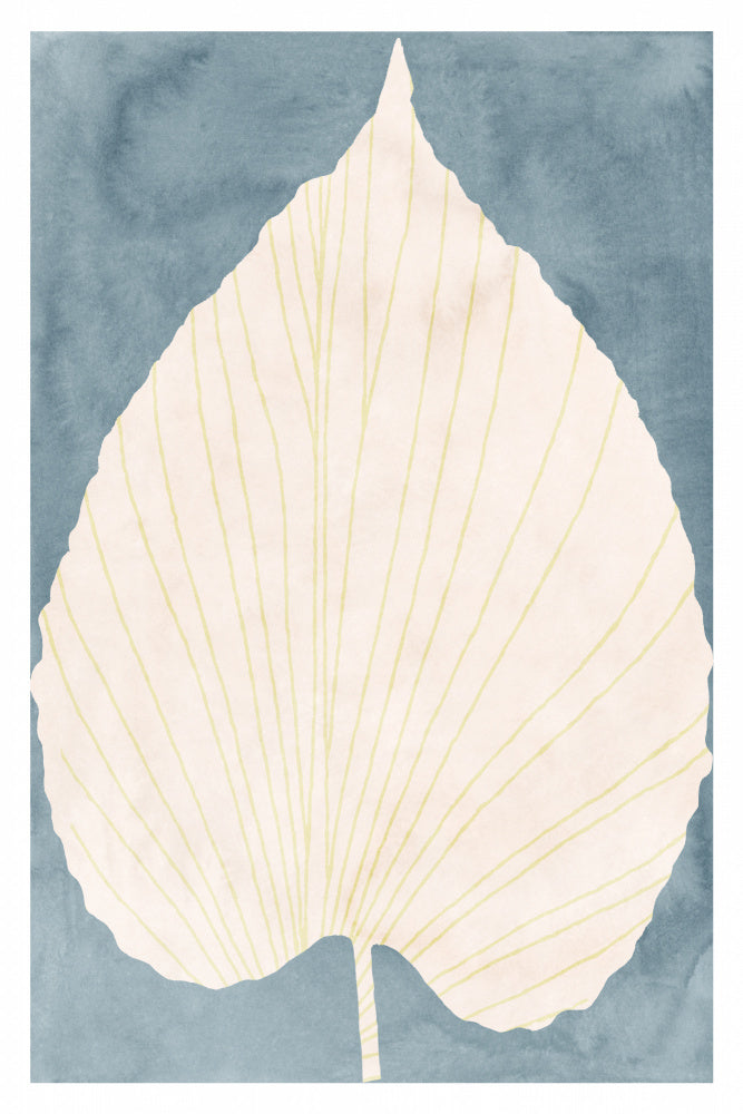 Soft Blue Fan Leaf | Canvas