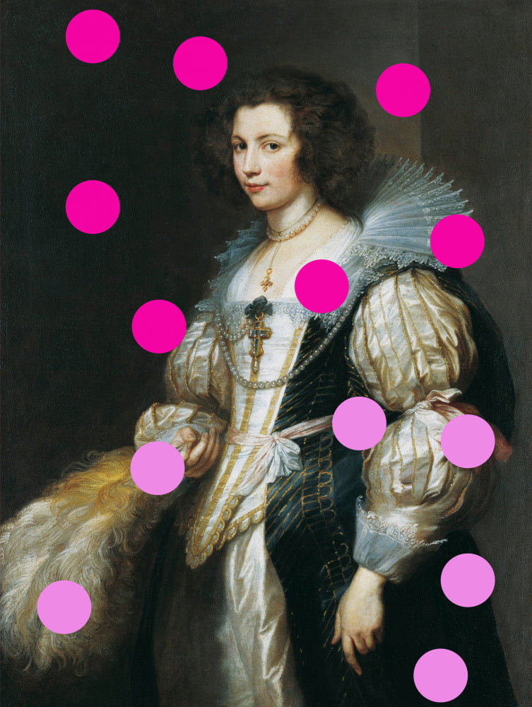Elegant Lady with Pink Dots | Canvas