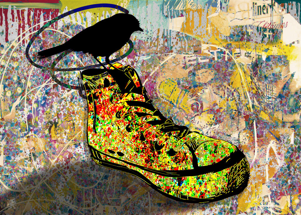 Colorful Sneaker Bird | Poster