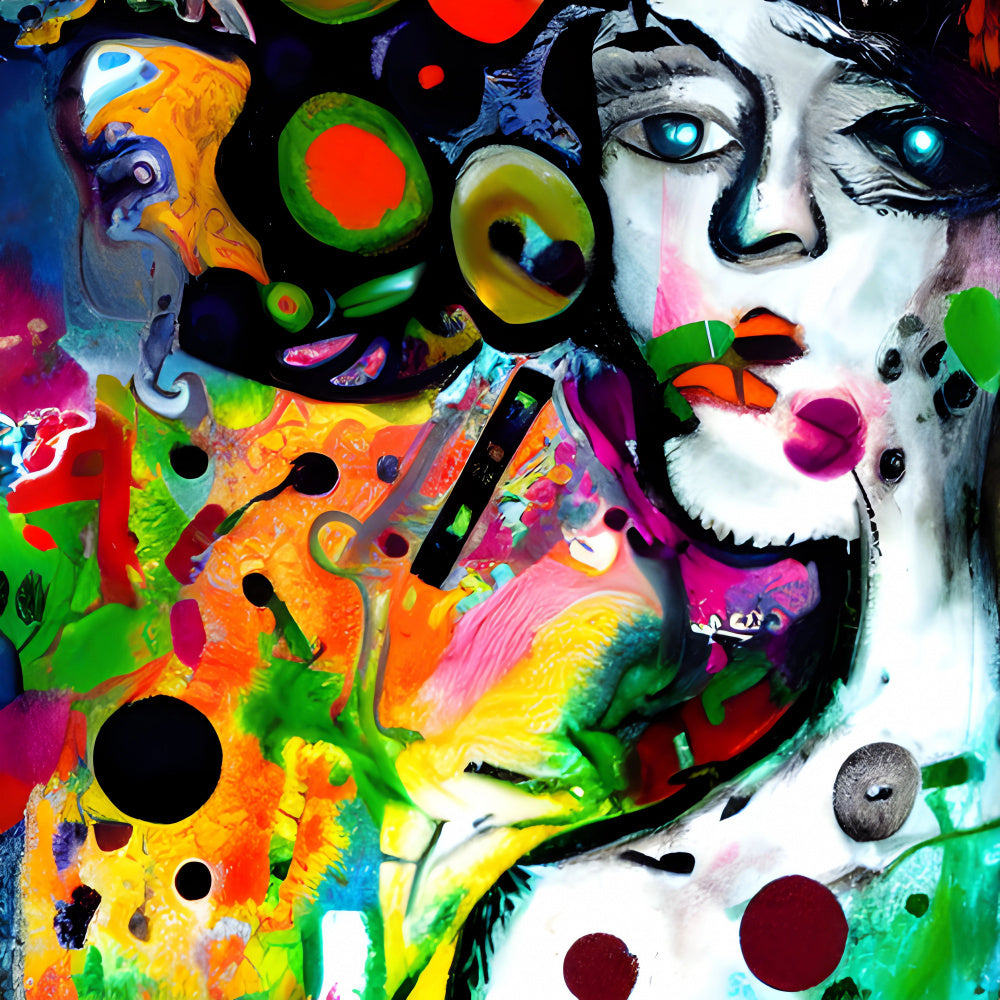 Vibrant Abstract Face | Canvas