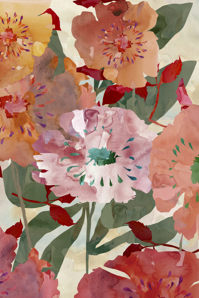 Colorful Watercolor Blooms | Canvas