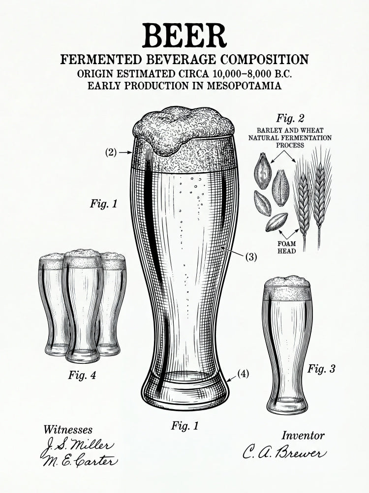 Beer Patent Drawing | Poster