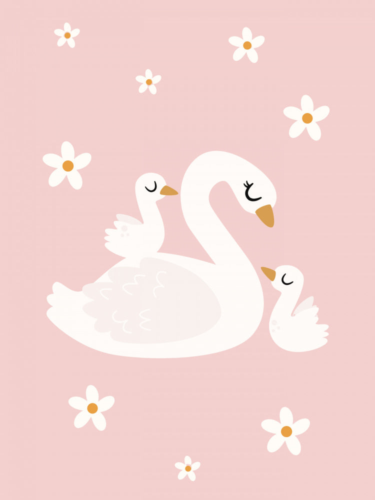 Sweet Swan Family | Canvas