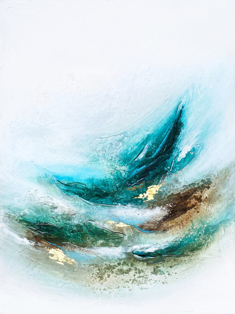Fluid Teal Gold | Canvas