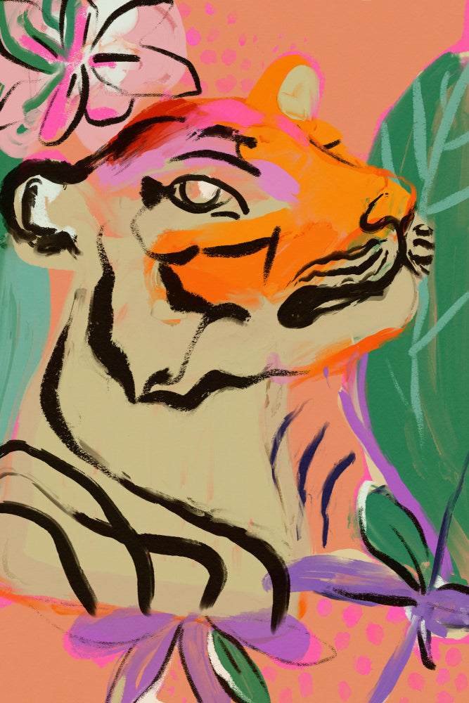 Vibrant Tiger Bloom | Canvas