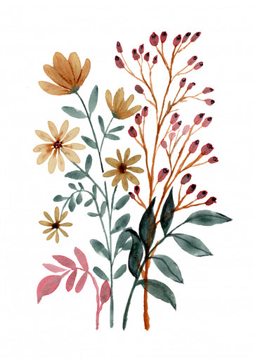 Watercolor Autumn Blooms | Canvas
