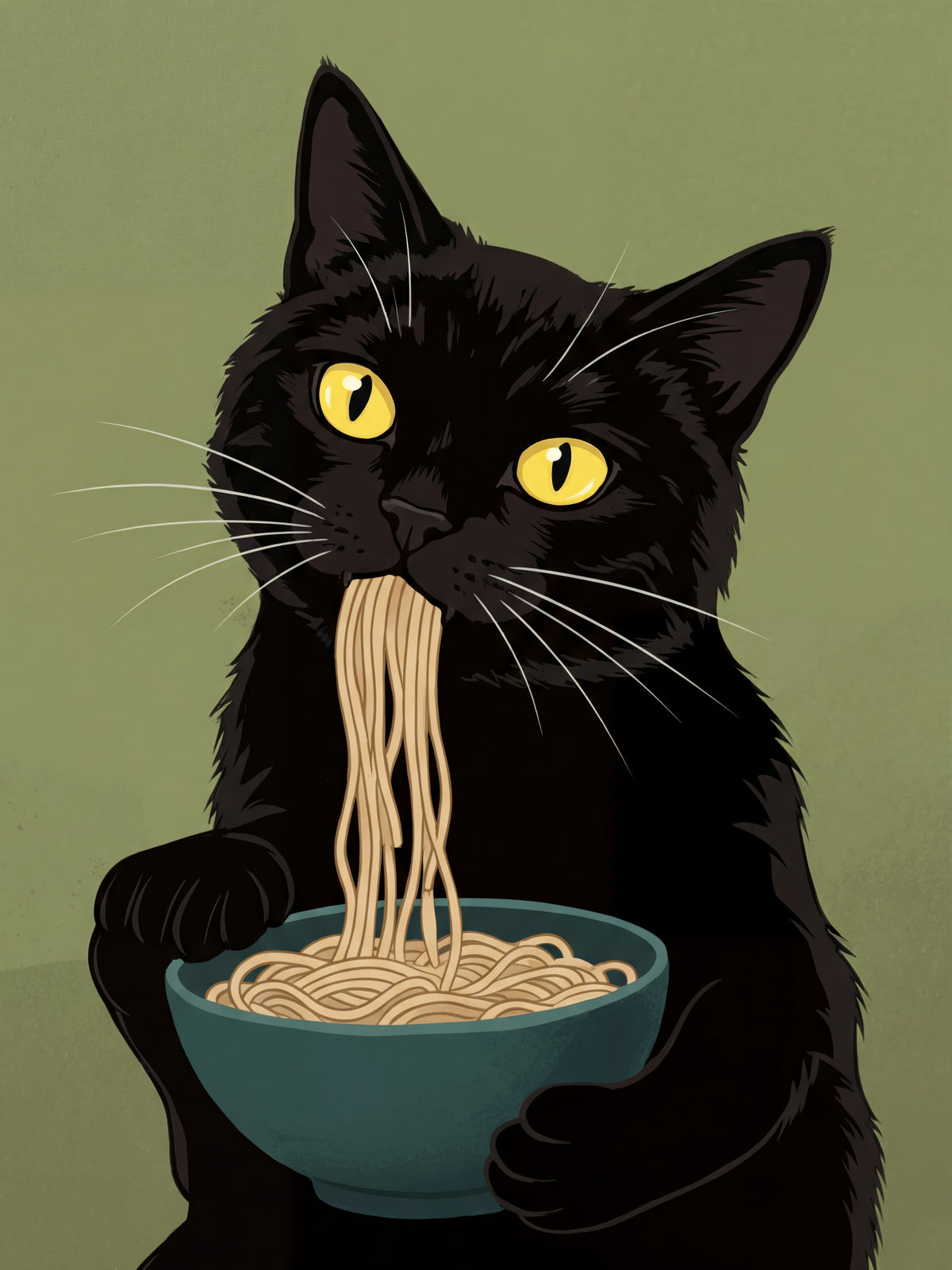 Black Cat Noodle Feast | Poster