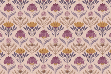 Ornate Purple Gold Floral | Canvas