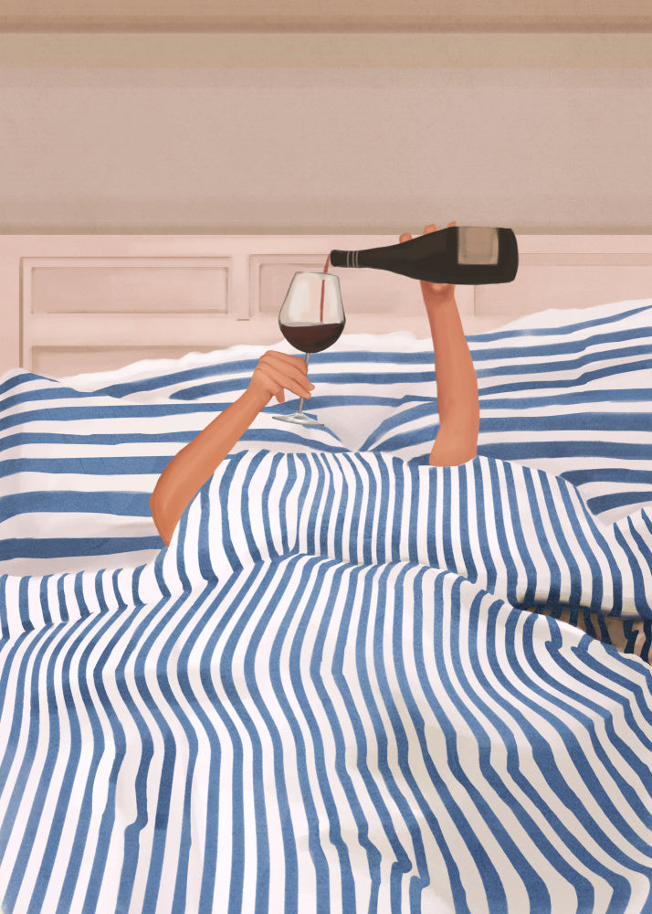 Wine In Bed | Poster