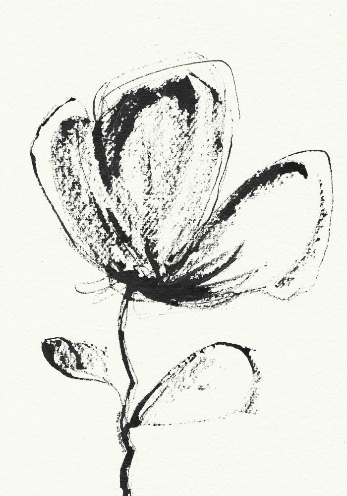 Expressive Ink Flower | Canvas