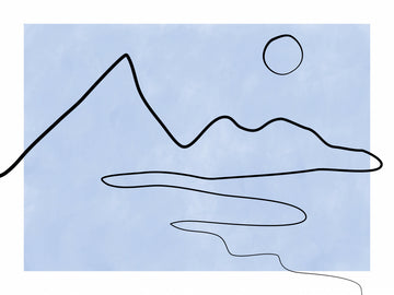 Minimalist Mountain Lake Sun | Poster