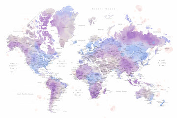 Watercolor World Map | Canvas