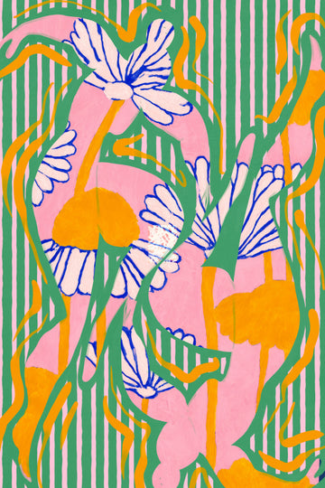 Vibrant Striped Daisies | Canvas