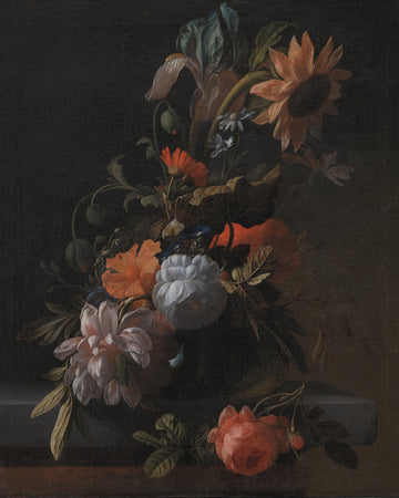 A Bowl of Flowers By Elias Van Den Broeck | Canvas