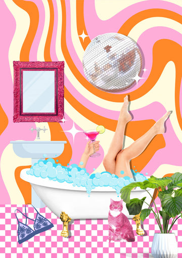 Groovy Bathtub Bliss | Poster