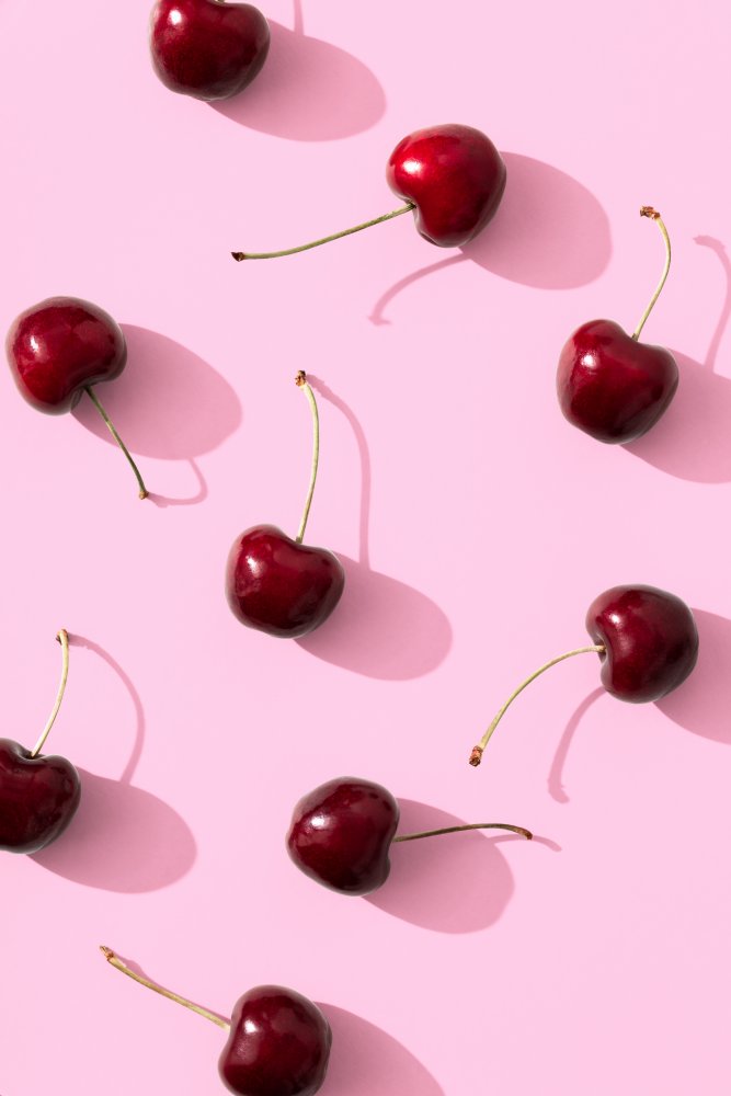 Red Cherries Pink Pop | Canvas