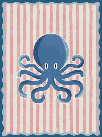 Playful Blue Octopus | Poster