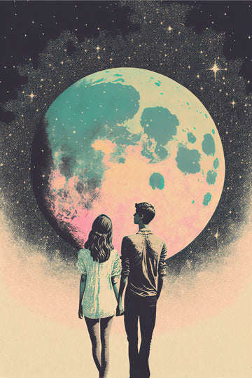 Lunar Lovers' Journey | Canvas