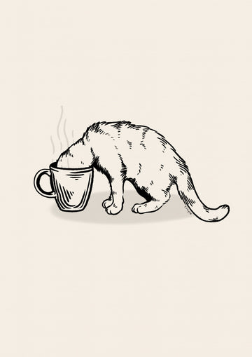 Cozy Coffee Cat | Canvas