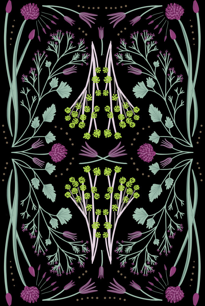 Folk Mirrored - Blue and Green | Canvas