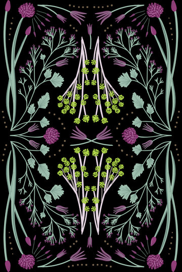 Folk Mirrored - Blue and Green | Canvas