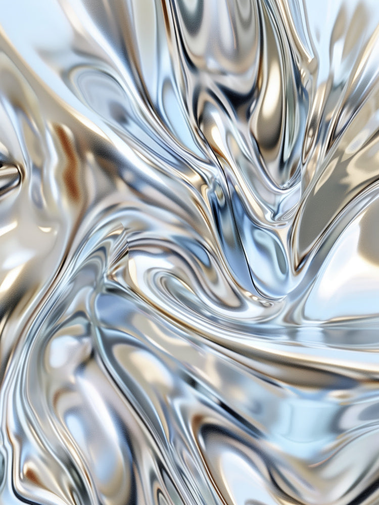 Liquid Silver Flow | Canvas