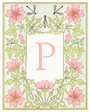 Elegant Floral Letter P | Canvas