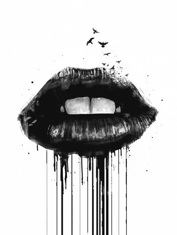 Dark Lips With Birds | Poster