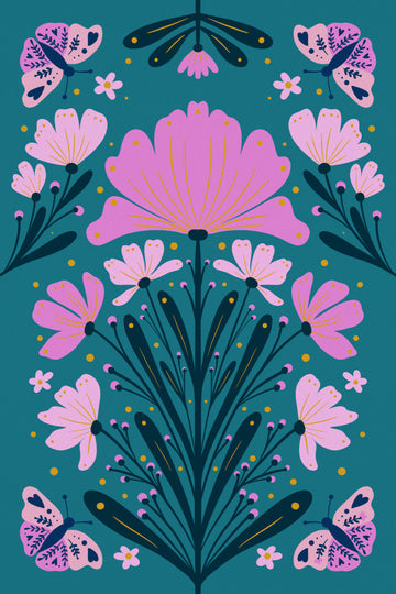 Vibrant Folk Flowers | Canvas