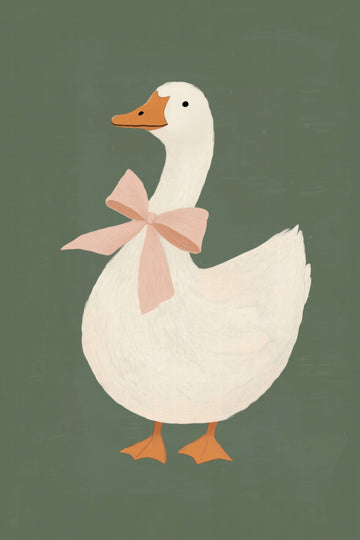 Pink Bow Goose | Canvas