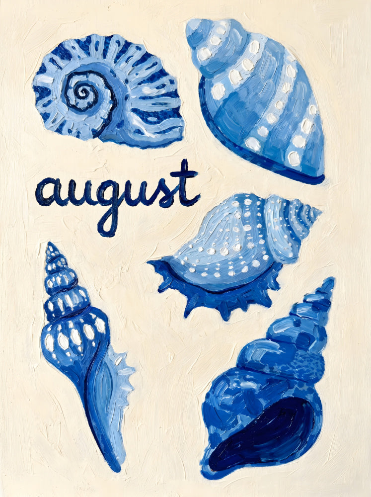 Blue August Seashells | Canvas