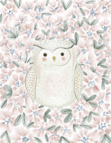 Sweet Owl in Flowers | Canvas