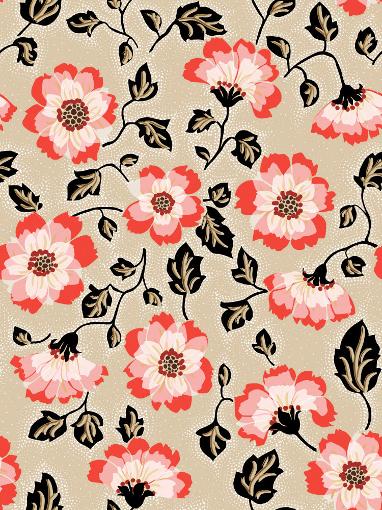 Blushing Garden Flowers | Canvas