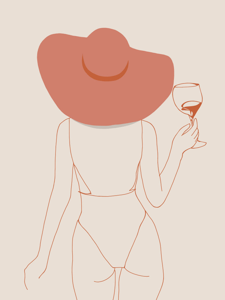 Chic Hat And Wine | Canvas