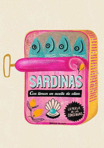Whimsical Pink Sardines | Canvas